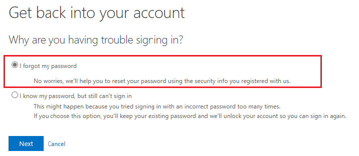 I forgot my password